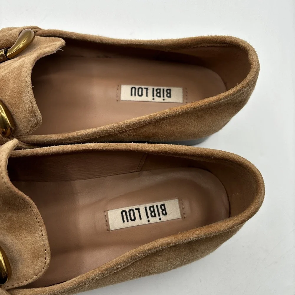 BIBI LOU Loafers Suede Women's EU 40 US 9.5 Brown Anthropologie Shoes